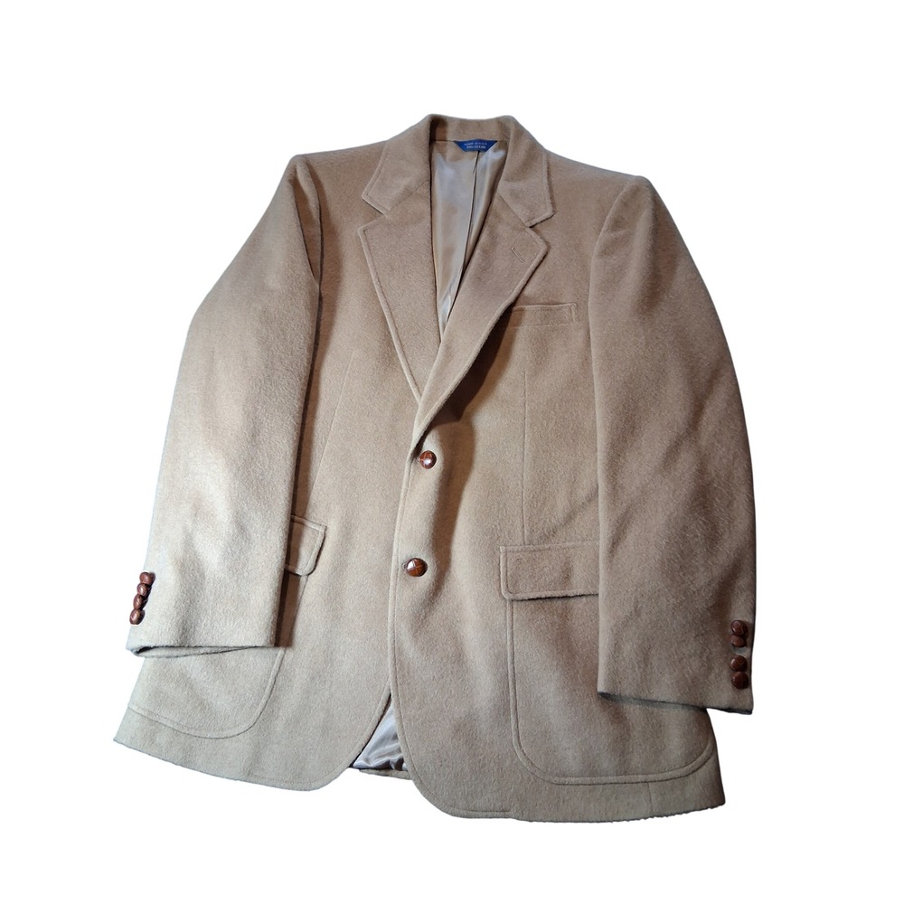 Pendleton Mens 40R Camel Tan 100% Virgin Wool Blazer Sport Coat Made in USA
